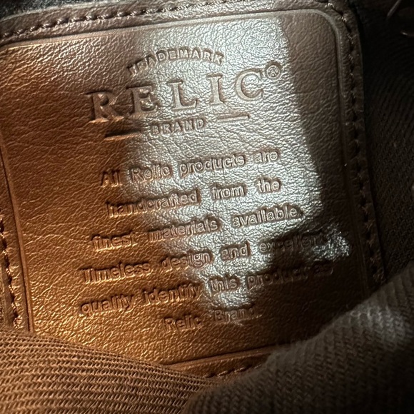 Relic Cross Body Bag Soft Faux Leather Purse Dark Brown Multiple Compartments - Picture 7 of 14